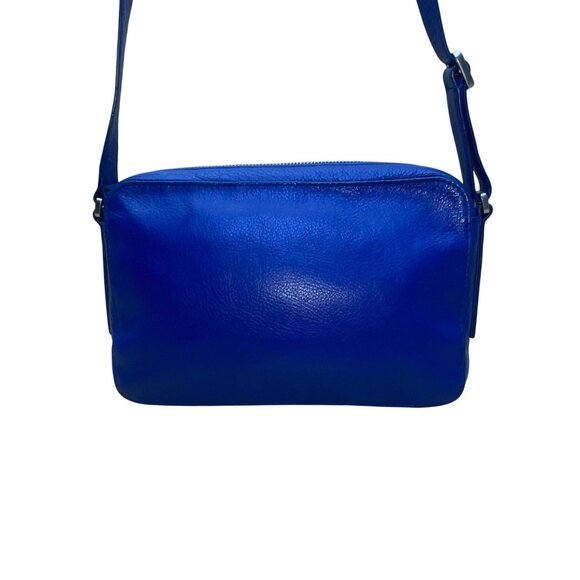 Fossil Women’s Blue Leather Adjustable Strap Dual Front Pockets Crossbody Bag - Picture 4 of 14